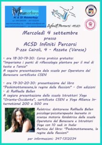 Varese 4 Settembre 2019 – Presentazione delle scuola di formazione