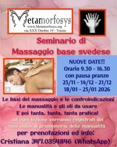 Seminario di Massaggio Base Svedese